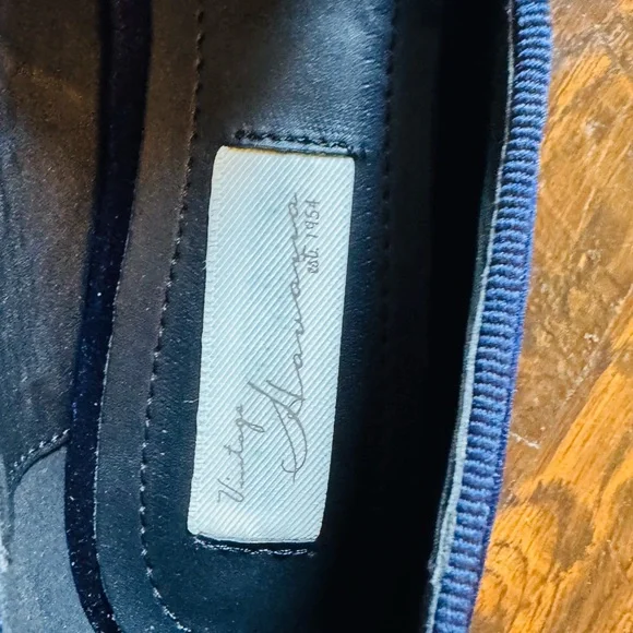 Vintage Havana Blue Velvet Loafers with Embellishments - Picture 2 of 3